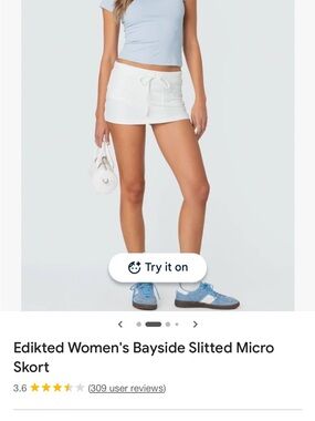 Edikted White Drawstring Micro Skort